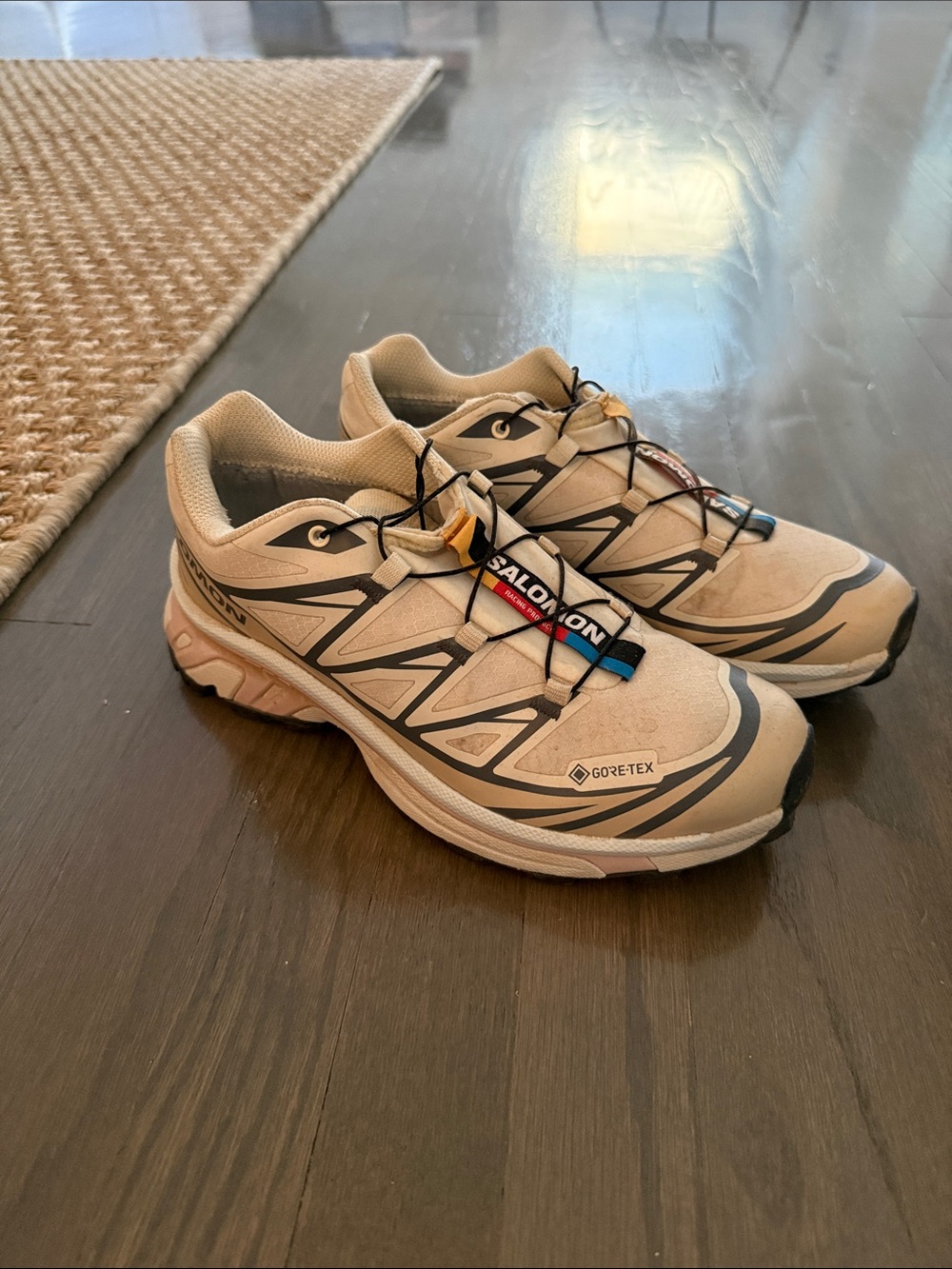 Salomon XT-6 Beige and Pink Shoes